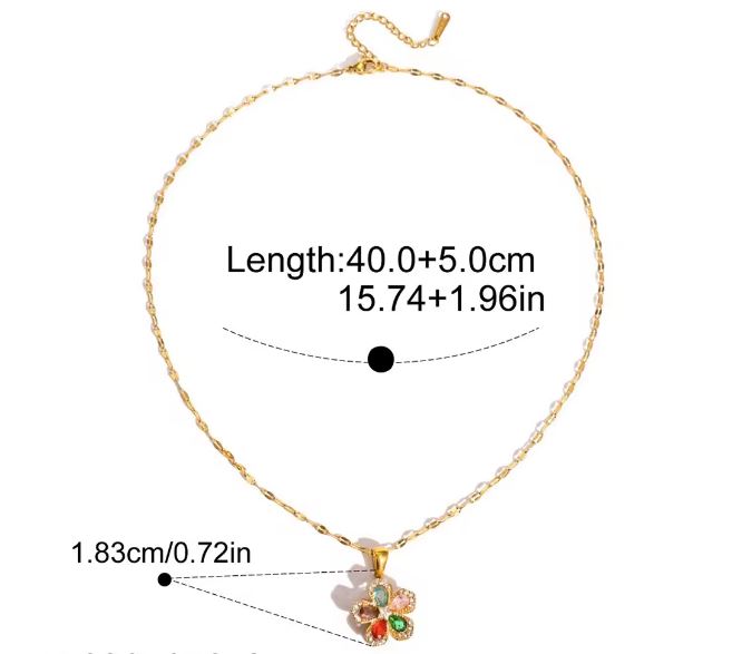 Anti Stress Necklace Classic Zircon Fidget Spinner Flower Rotatable Pendant Necklace