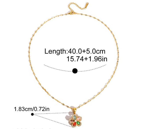 Load image 1 in gallery view. Anti Stress Necklace Classic Zircon Fidget Spinner Flower Rotatable Pendant Necklace