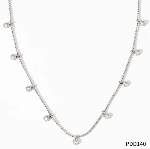 Load image 1 in gallery view. Platinum Plated White Cubic Zircon Exquisite Collar Charm Necklaces for Women