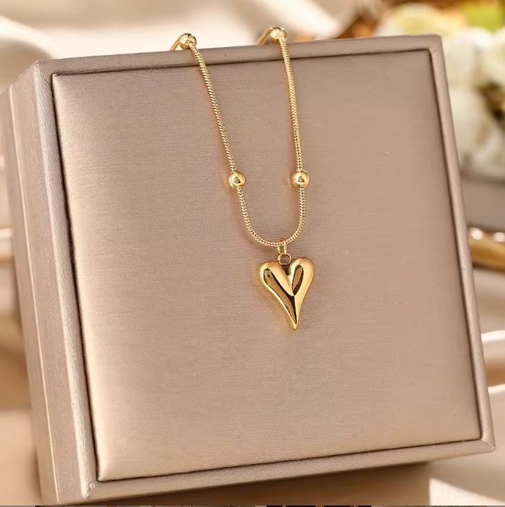 18k Gold Plated Women Heart Necklace