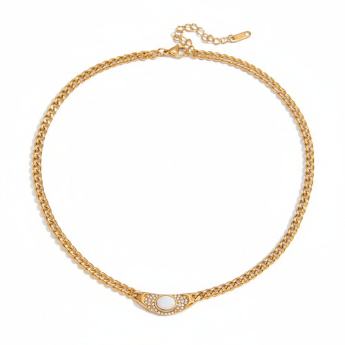 Load image 1 in gallery view. Vintage Autumn Winter 18K PVD Gold Plating Waterproof White Green Red Necklace for Children and Woman