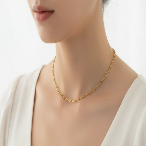 Load image 1 in gallery view. 18K Gold Plated Necklace Classic Four-leaf Clover Bead Zircon