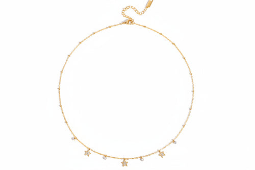 Load image 1 in gallery view. Classic 18K Gold Stainless Steel Rhinestone Crystal Cross Cup Small Pendant Clip Bead Chain