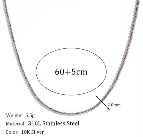 Load image 1 in gallery view. Silver Plated  Waterproof  Chain  Necklace Fashion Jewelry
