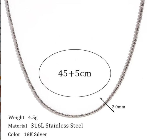 Load image 1 in gallery view. Silver Plated  Waterproof  Chain  Necklace Fashion Jewelry