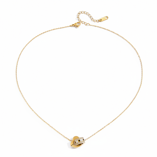 Load image 1 in gallery view. Interlocking Pendant Necklace for Kids and Woman 18K Gold Plated