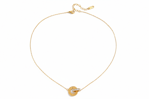Load image 1 in gallery view. Interlocking Pendant Necklace for Kids and Woman 18K Gold Plated
