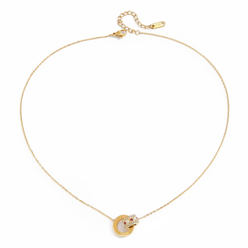 Load image 1 in gallery view. Interlocking Pendant Necklace for Kids and Woman 18K Gold Plated