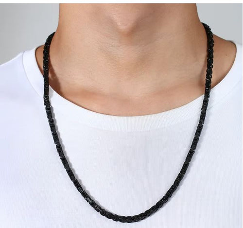 Load image 1 in gallery view. Party Glam Fashion Domineering Imperial Chain Stainless Steel Geometric Design Statement Necklace Men