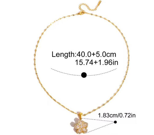 Load image 1 in gallery view. Anti Stress Necklace Classic Zircon Fidget Spinner Flower Rotatable Pendant Necklace