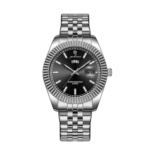 Load image 1 in gallery view. Quartz Silver Watch Men 30M Waterproof Steel