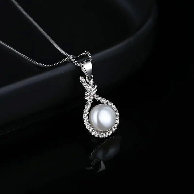 Freshwater Pearl Necklace 925 Sterling Silver Pendant Necklace