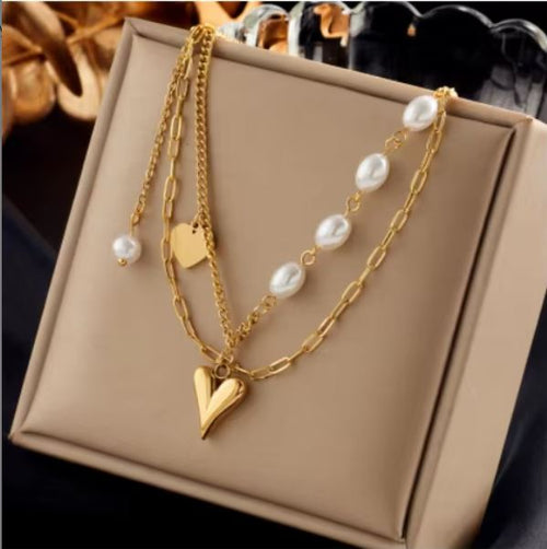 Load image 1 in gallery view. 18k Gold Plated Charm Fashion Jewelry Chain Link squire Pendant Necklace