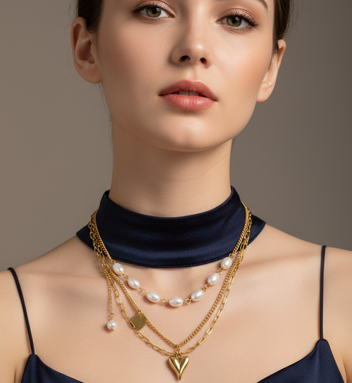 Load image 1 in gallery view. 18k Gold Plated Charm Fashion Jewelry Chain Link squire Pendant Necklace
