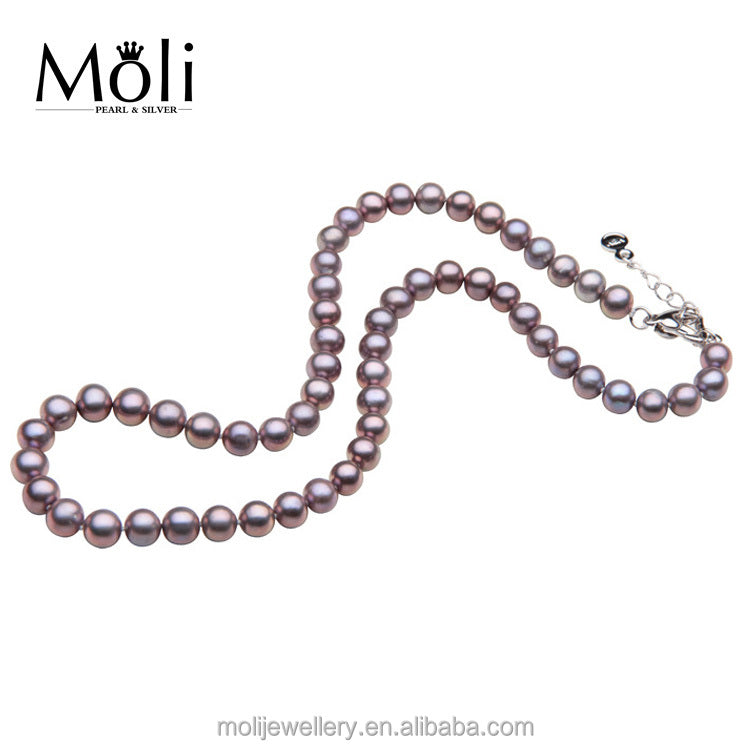 Silver Shell Pearl Choker Necklace 10mm For Women Children