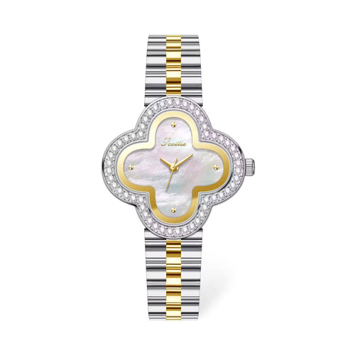 Load image 1 in gallery view. Scottie 9758 Luxury Flower Dial Quartz Watch Stainless Steel Band 20BAR Waterproof