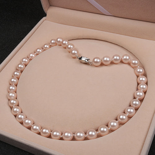 Load image 1 in gallery view. Silver Shell Pearl Choker Necklace 10mm For Women Children