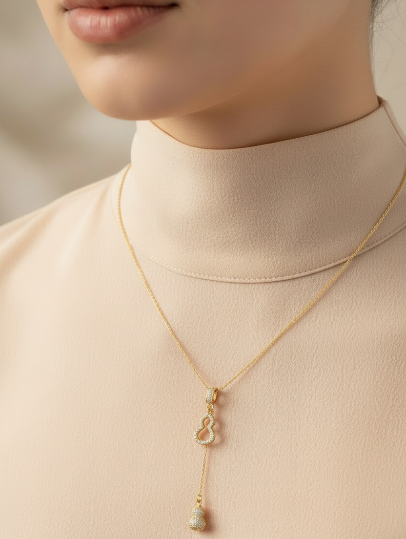 18k Gold Plated Charm Fashion Jewelry Chain Link round oval Pendant Necklace