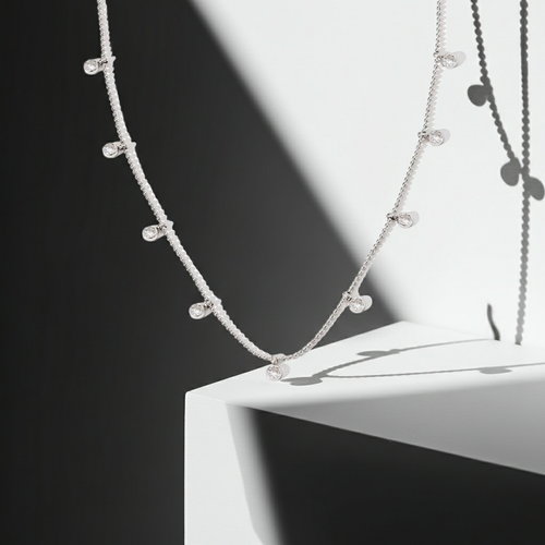 Load image 1 in gallery view. Platinum Plated White Cubic Zircon Exquisite Collar Charm Necklaces for Women