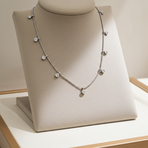 Load image 1 in gallery view. Platinum Plated White Cubic Zircon Exquisite Collar Charm Necklaces for Women