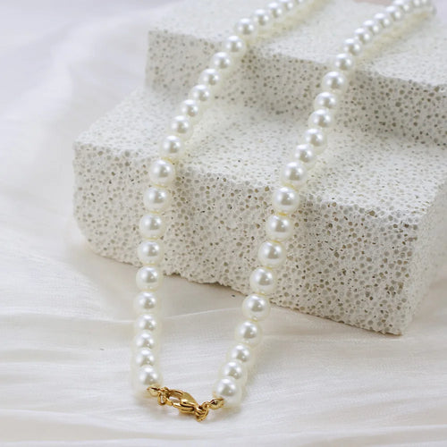 Load image 1 in gallery view. 18K Gold Plated Baroque Pearl Fashion Necklace