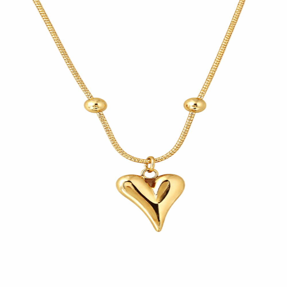 18k Gold Plated Women Heart Necklace