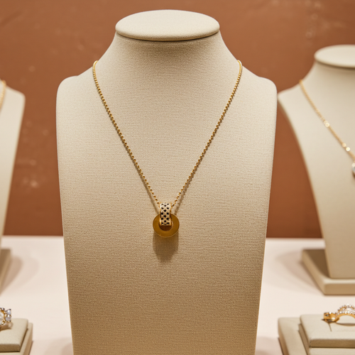 Load image 1 in gallery view. Interlocking Pendant Necklace for Kids and Woman 18K Gold Plated