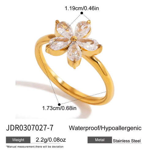 Load image 1 in gallery view. 18K Gold Plated White Zirconia Multi Style Rings