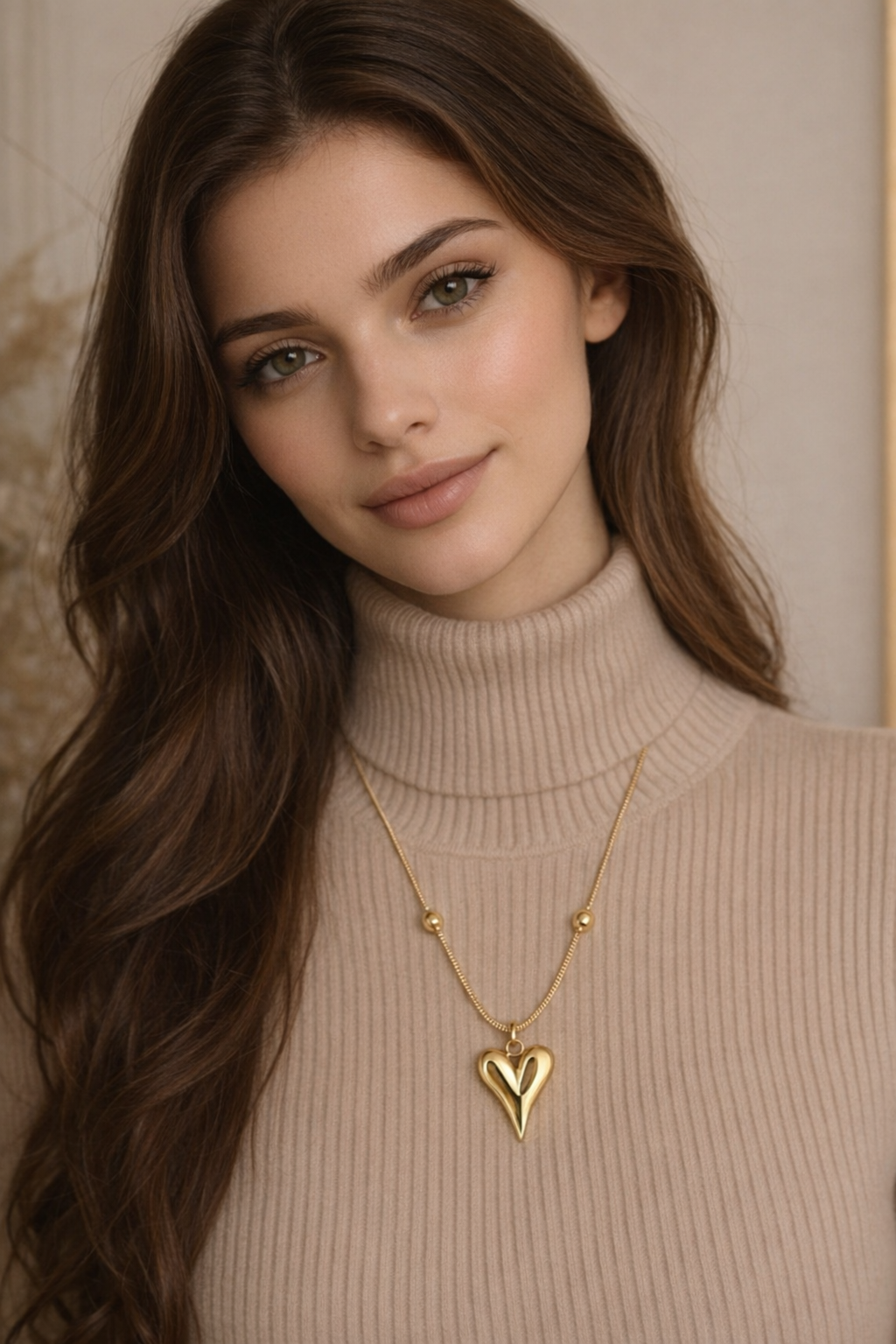 18k Gold Plated Women Heart Necklace