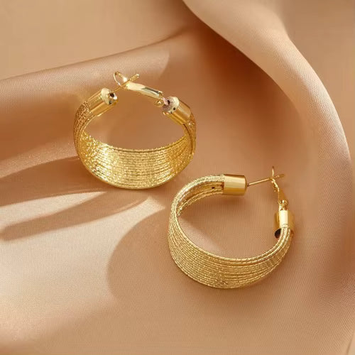 Load image 1 in gallery view. Hoop Earrings  Gold Plated and Silver Plated For Woman