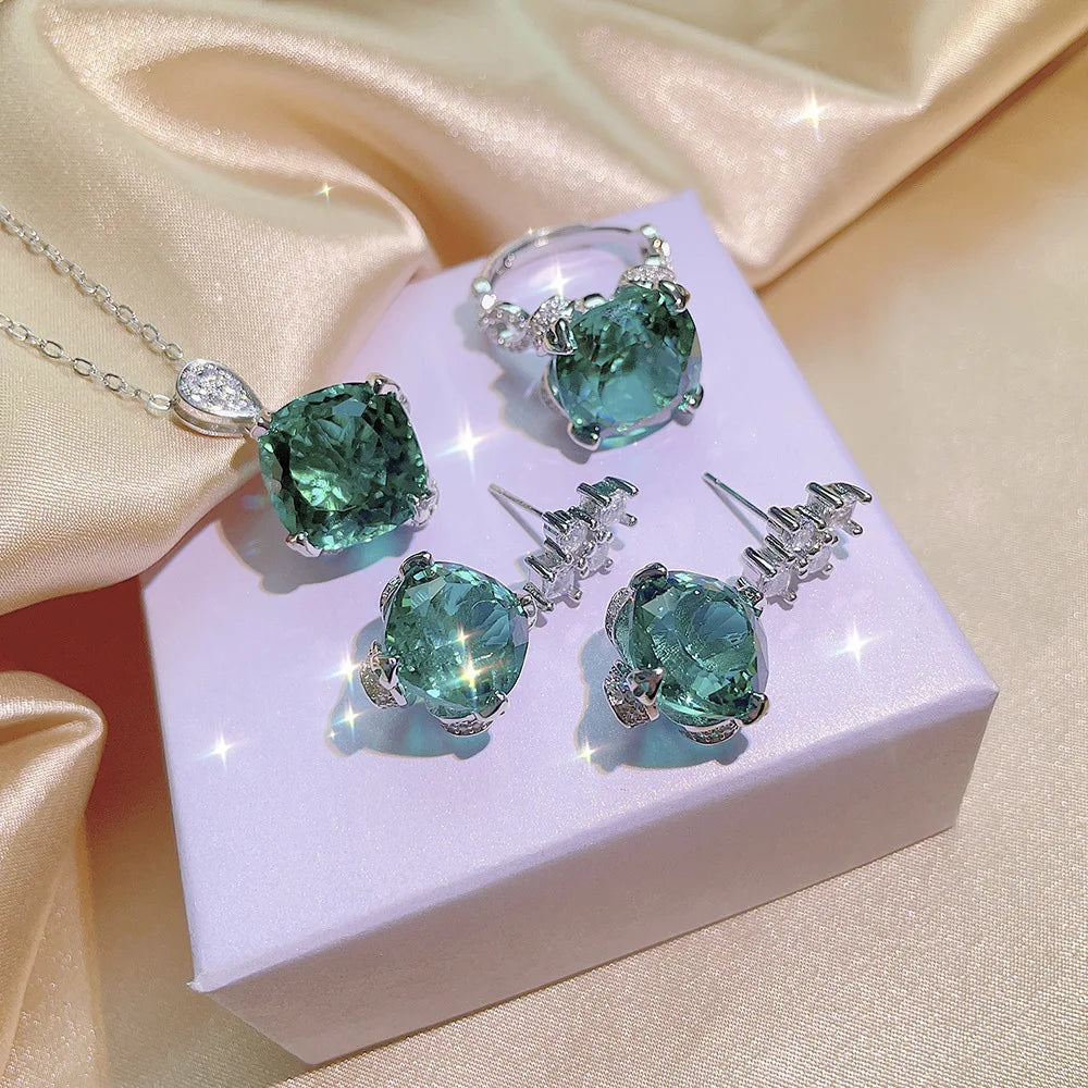 Green Zircon Jewelry Set 