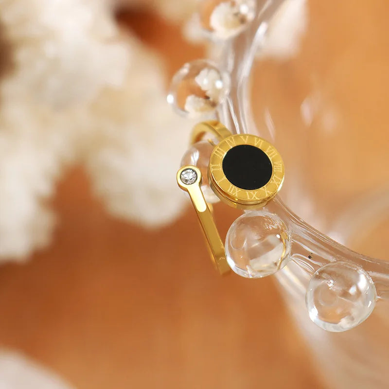 18K Gold Plated Rose Gold Plated  Stainless Steel Free Size Ring for women