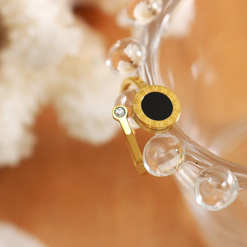 Load image 1 in gallery view. 18K Gold Plated Rose Gold Plated  Stainless Steel Free Size Ring for women