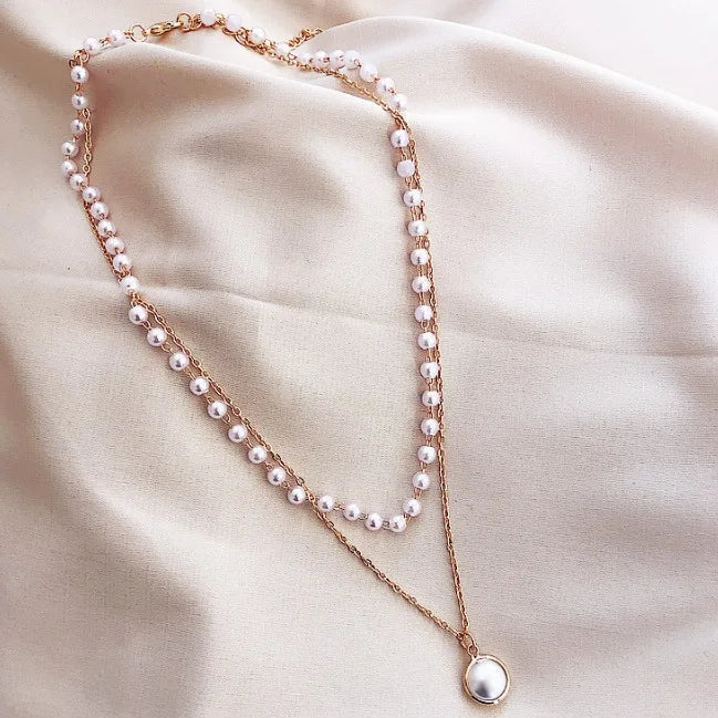 Luxury Exaggerated Large French Collarbone Pearl Necklace