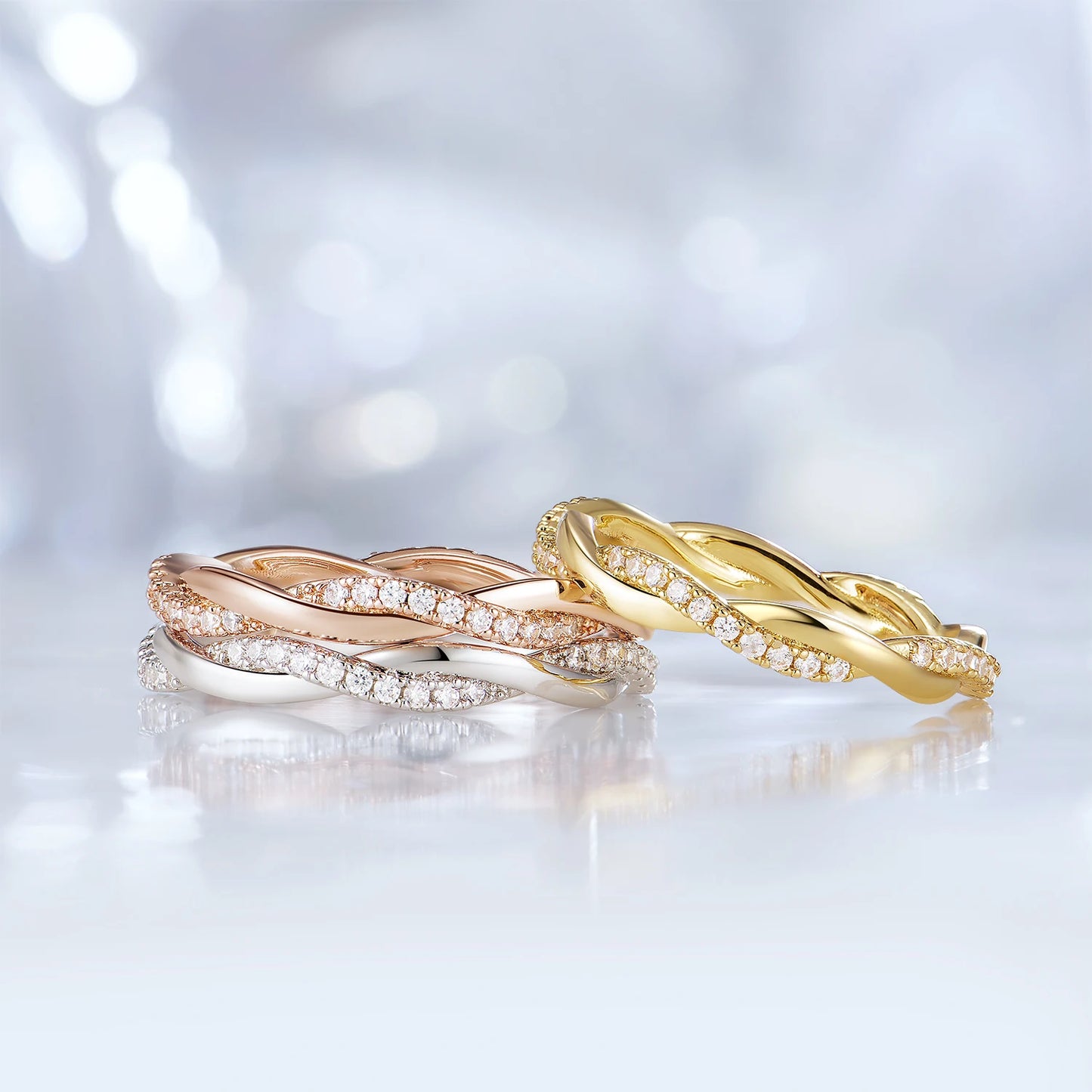Oval Cut Twisted Rope Engagement Wedding Bands
