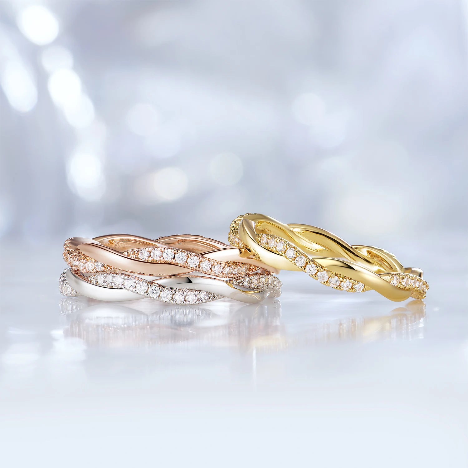 Oval Cut Twisted Rope Engagement Wedding Bands