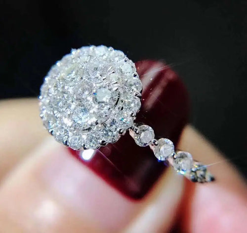 Load image 1 in gallery view. Platinum Plated Zircon Wedding Rings for Women