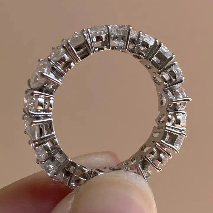 Silver Plated Multi Shaped Design Sparkling Crystal Zircon Bridal Engagement Wedding Rings