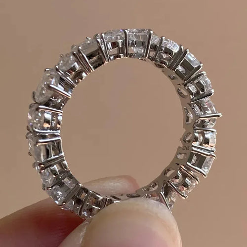 Load image 1 in gallery view. Silver Plated Multi Shaped Design Sparkling Crystal Zircon Bridal Engagement Wedding Rings