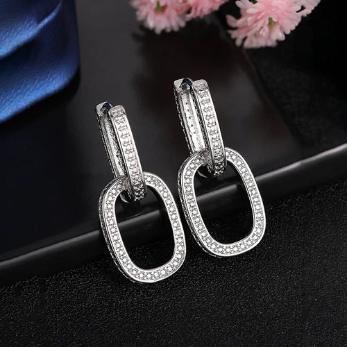 Load image 1 in gallery view. Hoop Earrings Gold Silver Plated Diamond Jewelry