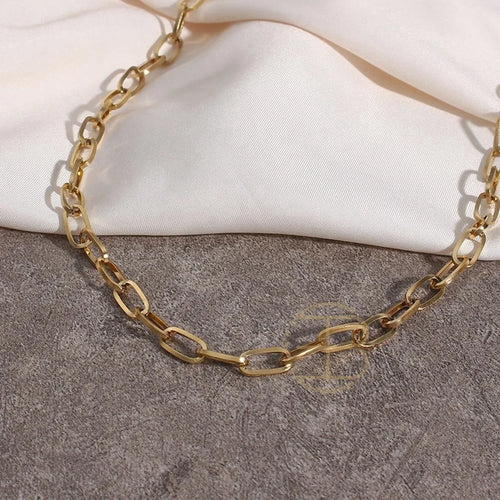 Load image 1 in gallery view. 18K Gold Plated  Vintage Unisex Tarnish-Free Link Chain Necklaces