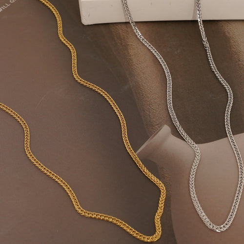 Load image 1 in gallery view. Gold Plating Clioro Stainless Steel Trendy Strand Style Necklace for women