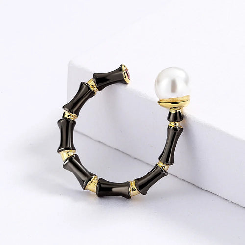 Load image 1 in gallery view. Handmade Antique Colored Pearl Ring for Women