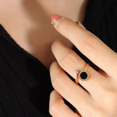 Load image 1 in gallery view. 18K Gold Plated Rose Gold Plated  Stainless Steel Free Size Ring for women