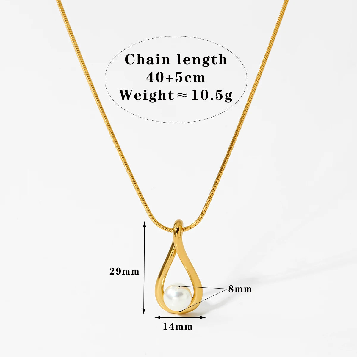 Gold Plated Waterproof Hip Hop Twist Chain Pendant Fashion Necklace