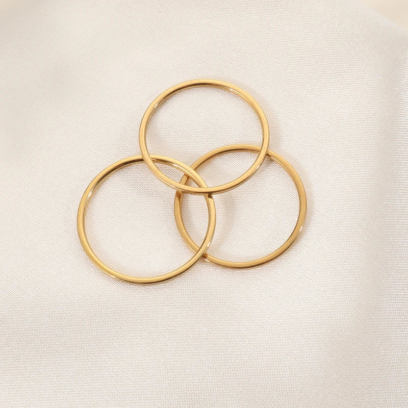 18K Gold Plated Stainless Steel Ring  Elegant Simple Women Rings