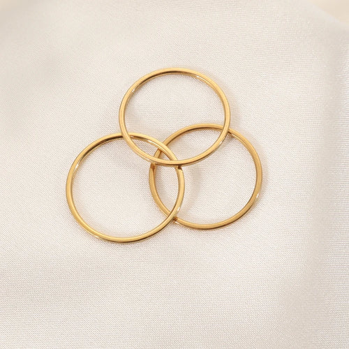 Load image 1 in gallery view. 18K Gold Plated Stainless Steel Ring  Elegant Simple Women Rings