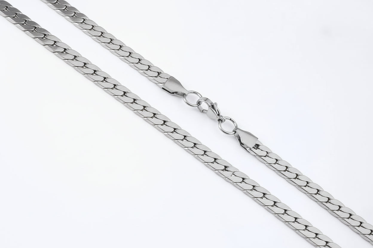 24 inches Silver Plated cuban Necklace For Men Women