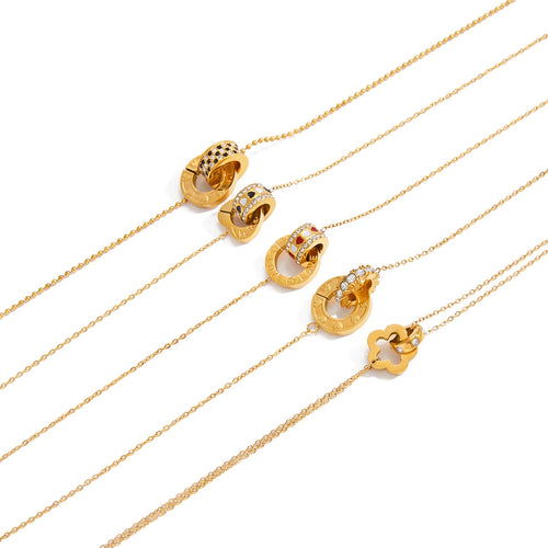 Load image 1 in gallery view. Interlocking Pendant Necklace for Kids and Woman 18K Gold Plated