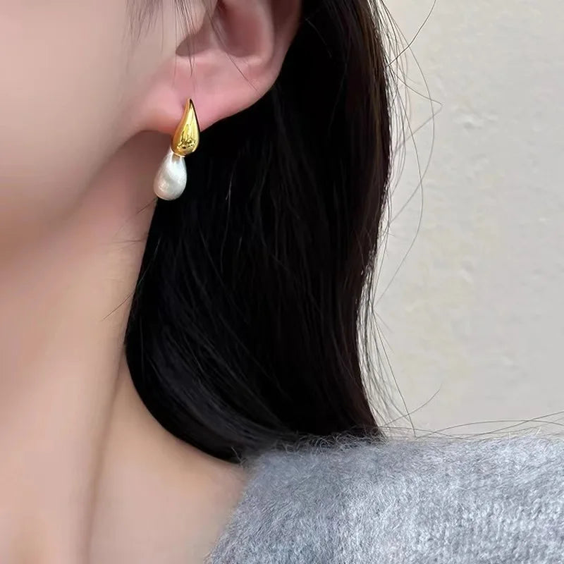 Versatile Earrings Gold and Silver Water Droplet Earrings for Women